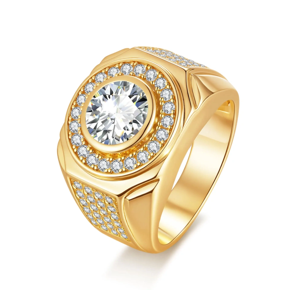 Veeie Veein Luxury Brand 2-Carat Moissanite Ring Set In GRA Certificate S925 Sterling Silver Light Luxury Men Ring Jewelry