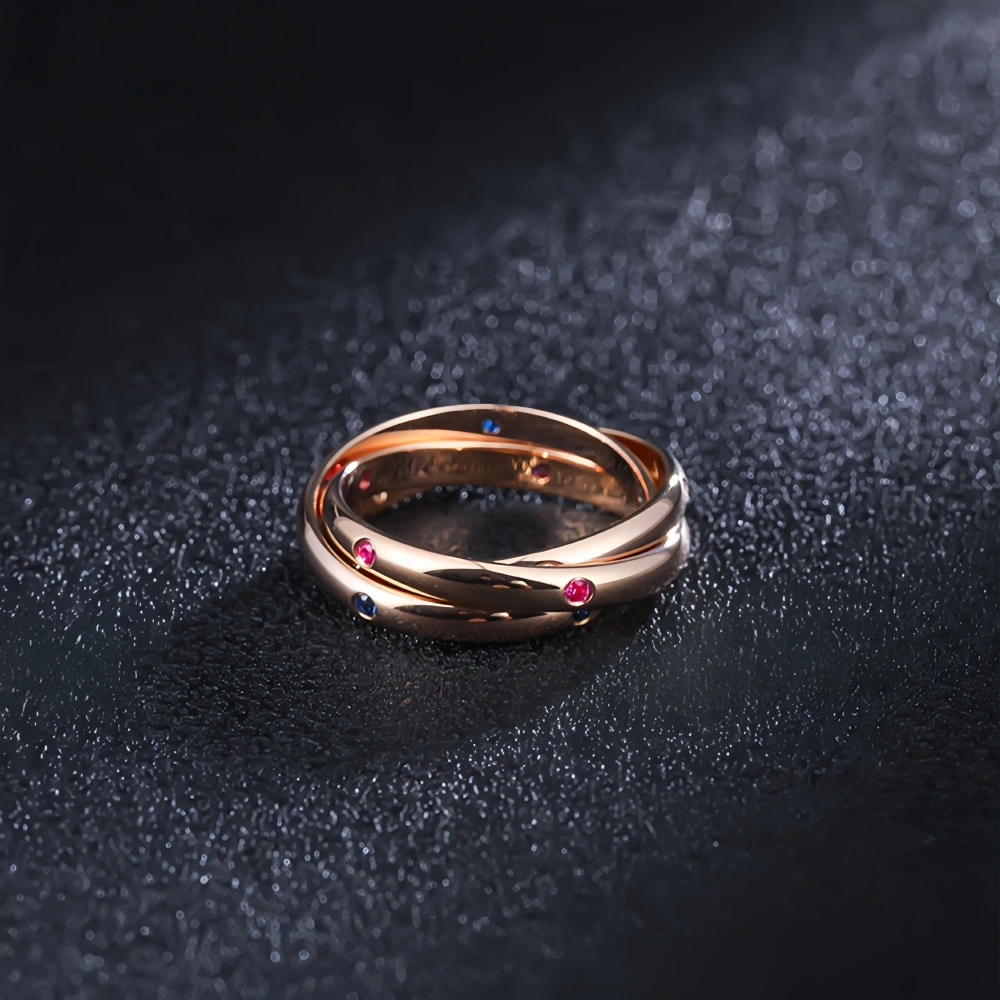 Mushan Luxury Brand Classic Three Ring With Interlocking Links  Cold Style Index Finger Ring For Women Fashion Ring Jewelry