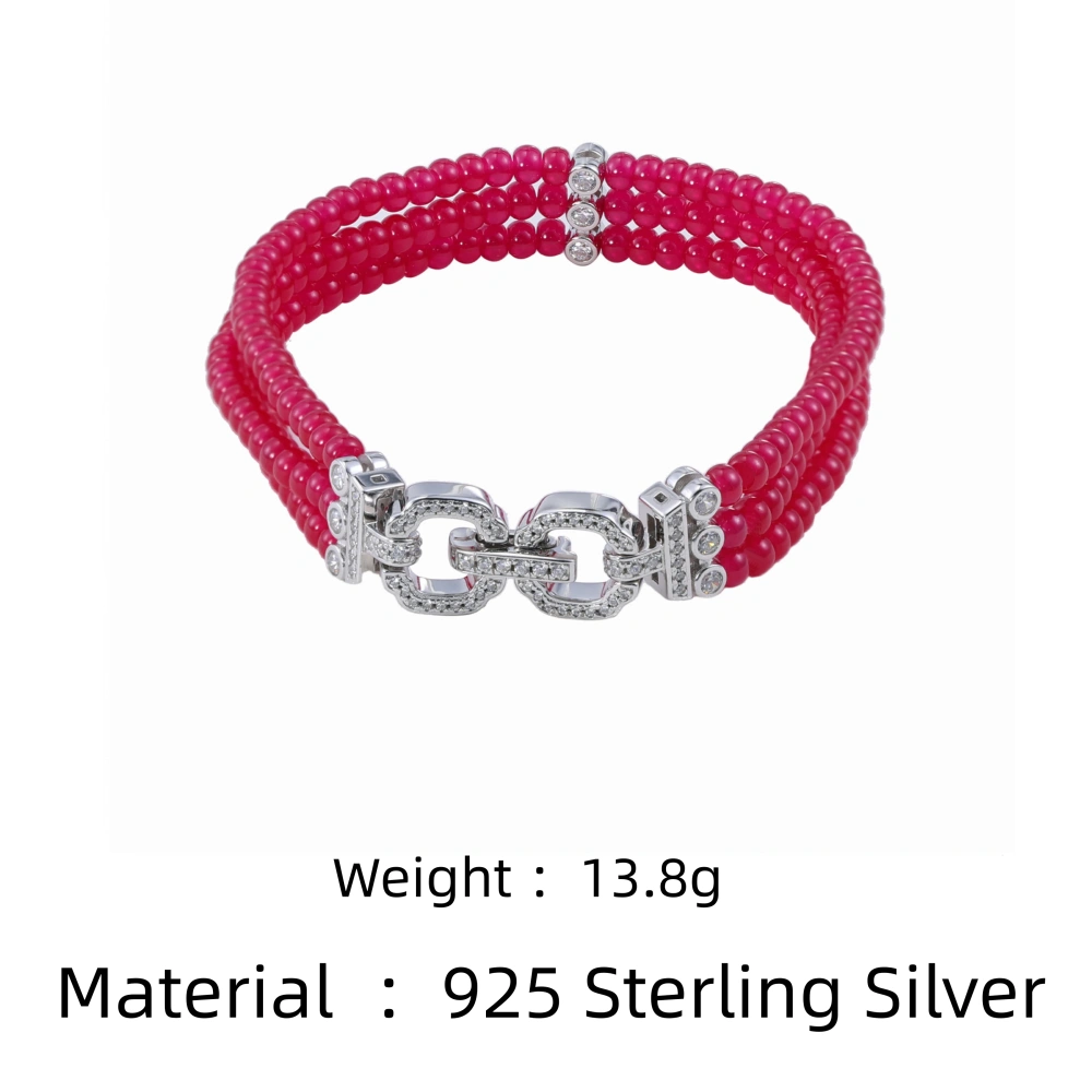 Mushan Luxury Brand Pigeon Blood Red Ruby Party Bangle Bracelet Zircon 925 Sterling Silver Bracelets Fine Jewelry