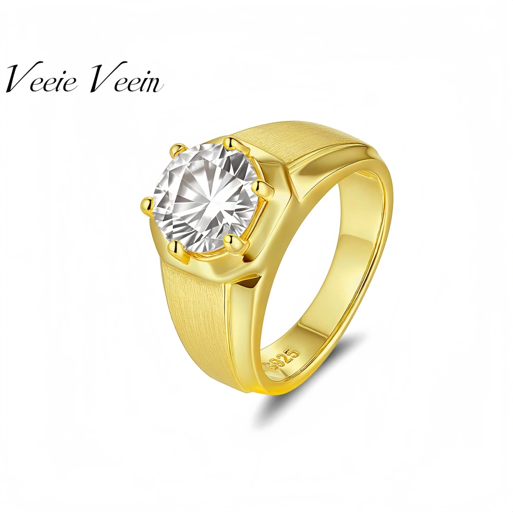 Veeie Veein Luxury Brand The S925 Sterling Silver Ring And Moissanite Ring Feature  Brushed Design That Shines With  Fashionable