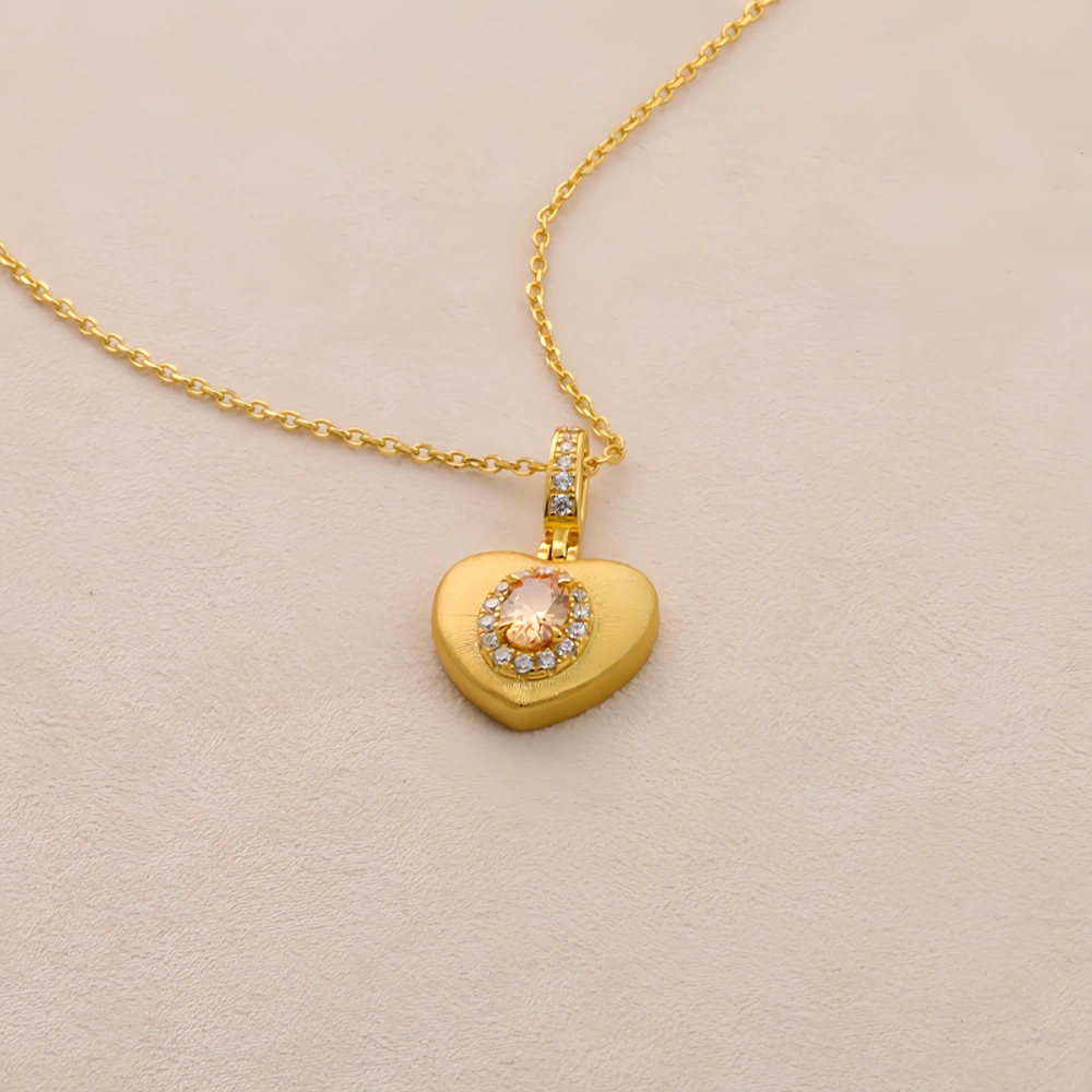 Mushan Luxury Brand Bestseller Brushed Heart-Shaped Pendant Necklace Women  New Pure Silver Collarbone Chain Necklace Jewelry