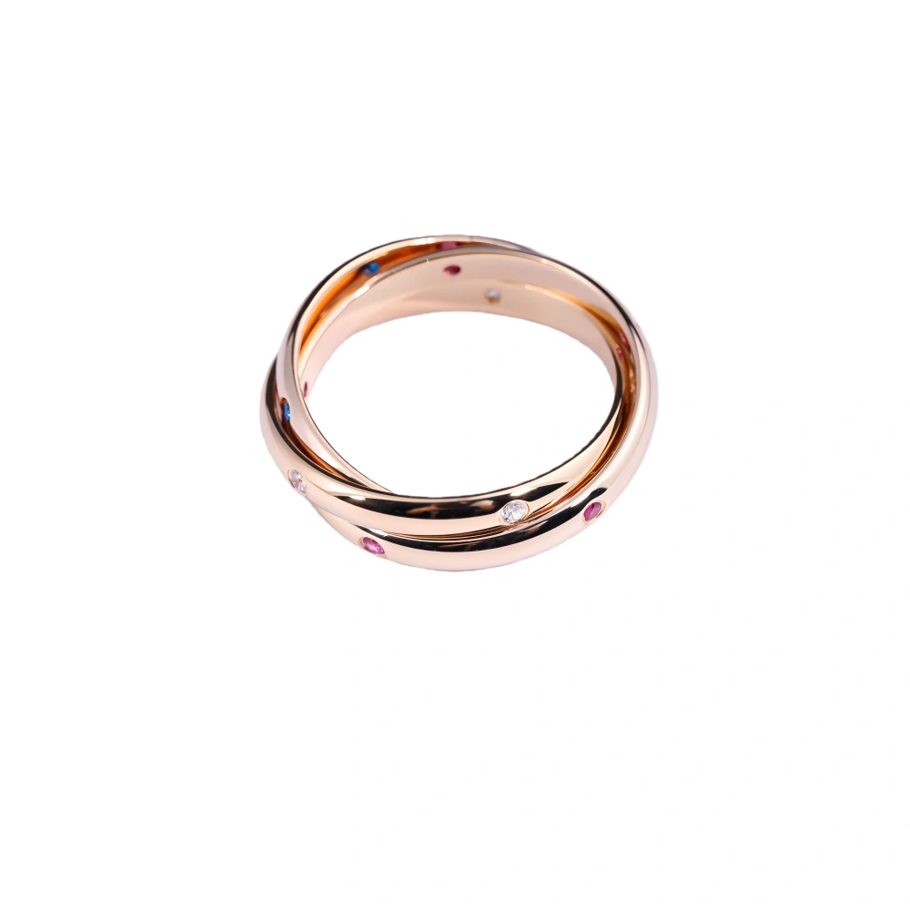 Mushan Luxury Brand Classic Three Ring With Interlocking Links  Cold Style Index Finger Ring For Women Fashion Ring Jewelry