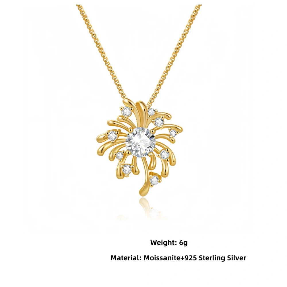 Veeie Veein Luxury Brand High Quality Moissanite Necklace S925 Sterling Silver Pendant Classic Flower Women Necklace Jewelry