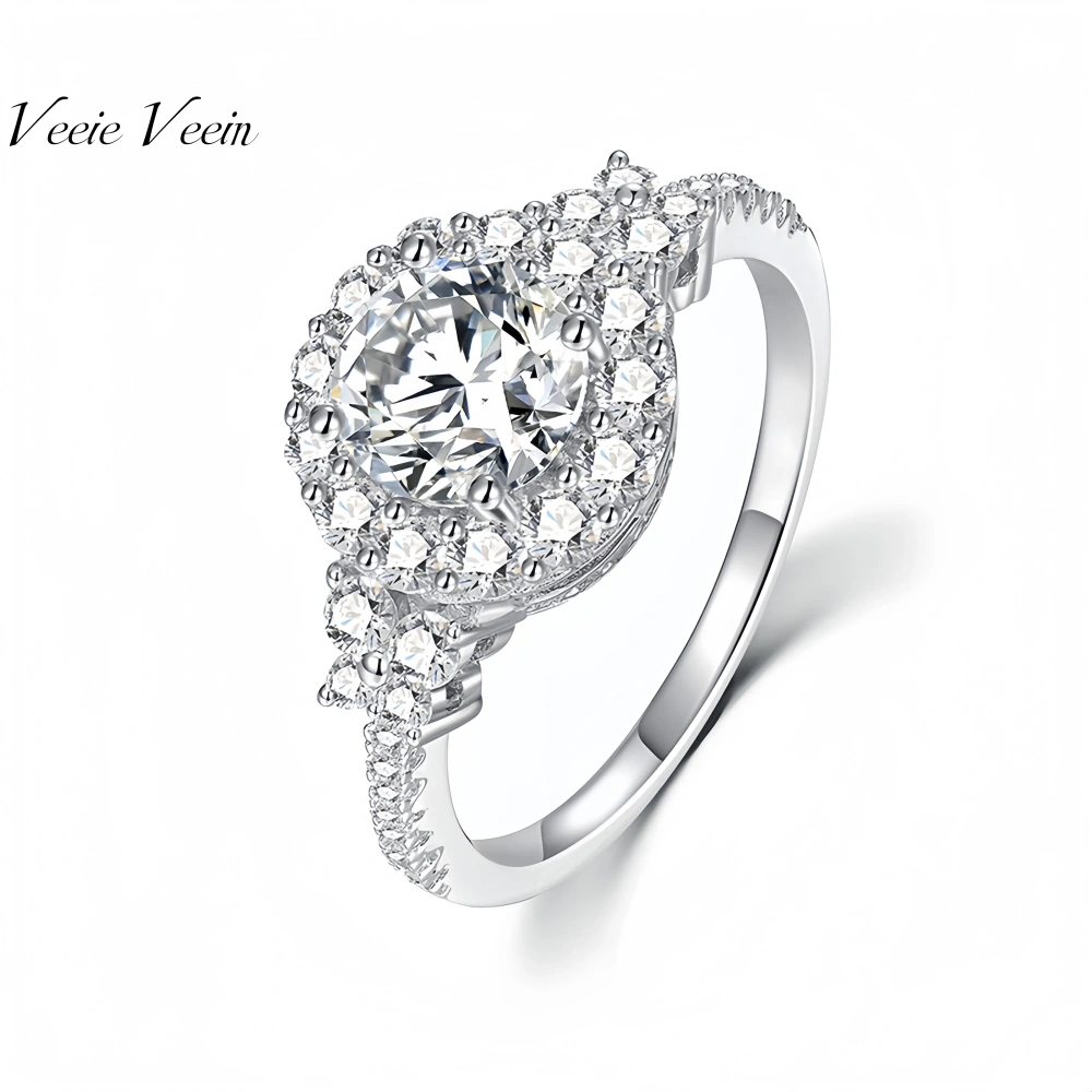 Veeie Veein Brand Luxury Brand Designer S925 Sterling Silver Moissanite GRA Certificate Rings For Women Stacked Women'S Ring