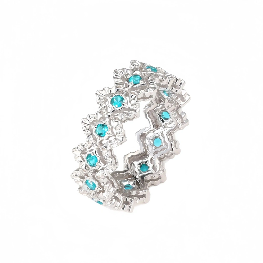 Mushan Luxury Brand New Vintage Fashion High Quality Brushed Diamond-Shaped Hollowed-Out Ring Bestseller Ring Jewelry