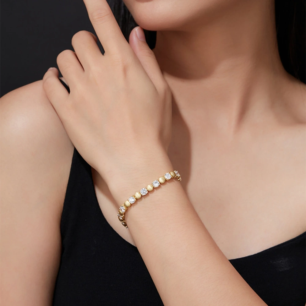 Veeie Veein Luxury Brand New Products Cross Crown Bracelet S925 Sterling Silver Inlaid Moissanite Bracelet Jewelry