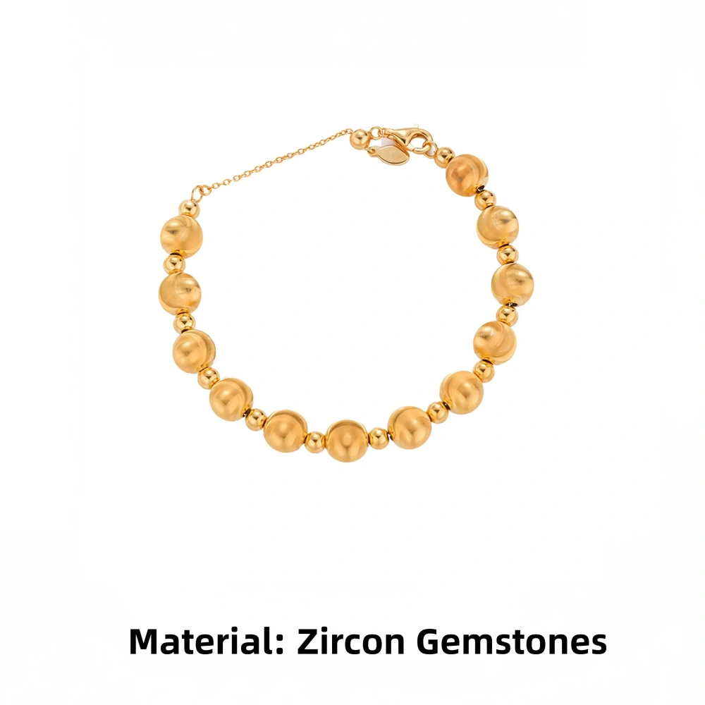Mushan Luxury Brand Cat Eye Brushed Beaded Bracelet For Women New Italian Laser Pure Silver Gold-Plated Jewelry