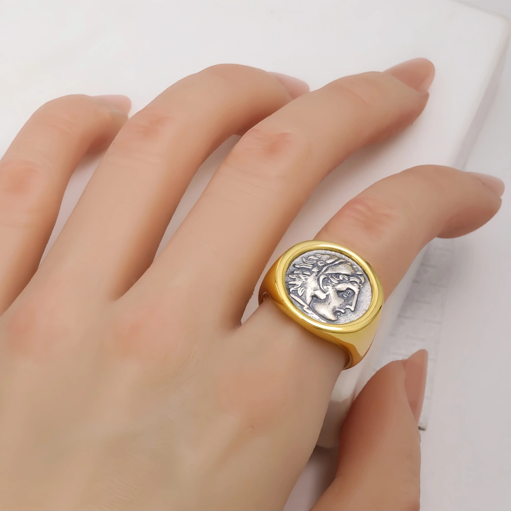 Mushan Luxury Brand Best-Selling Item On Xiaohongshu, The Hercules Ancient Coin Ring S925 Sterling Silver Jewelry