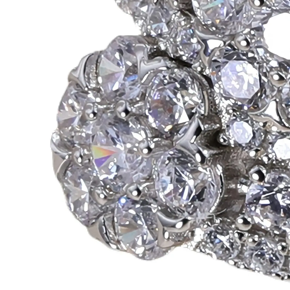 Mushan Luxury Brand Luxury 925 Sterling Silver Ring Double Snow Flake Flower Opening Ring Women Fine Jewelry