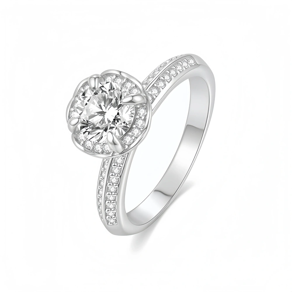 Veeie Veein Luxury Brand High Quality New Products Claw Inlay Moissanite GRA Certificate Ring S925 Sterling Silver Jewelry