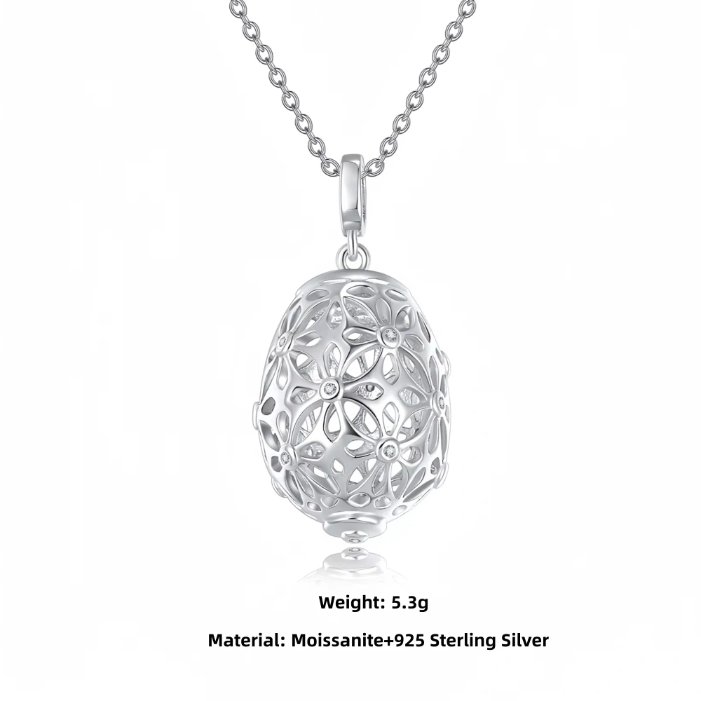 Veeie Veein Luxury Brand S925 Sterling Silver Moissanite Necklace Spherical Rotating Pendant Pendant For Women Necklace Jewelry