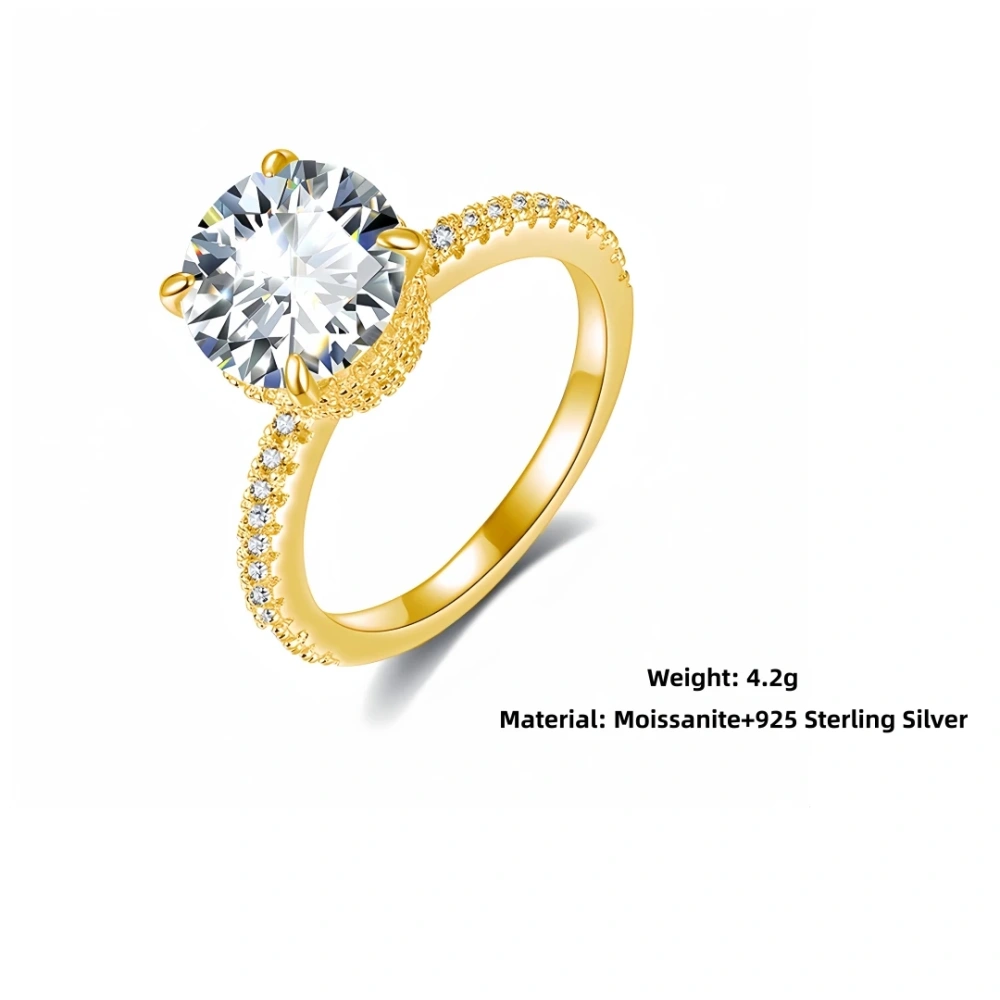 Veeie Veein Fashion Luxury Brand Designer S925 Sterling Silver Ring Moissanite GRA Certificate Ring Trend Ring Jewelry