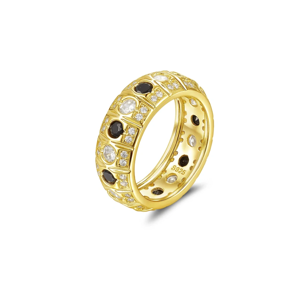 Veeie Veein Luxury Brand S925 Sterling Silver Ring Set With Moissanite Light Luxury And High-End Retro Accessory