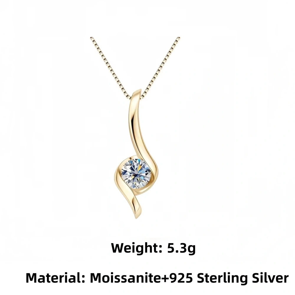 Veeie Veein Luxury Brand Real 925 Sterling Silver Necklace Pendant Moissanite Diamond Collar Necklace Pendants For Women Jewelry