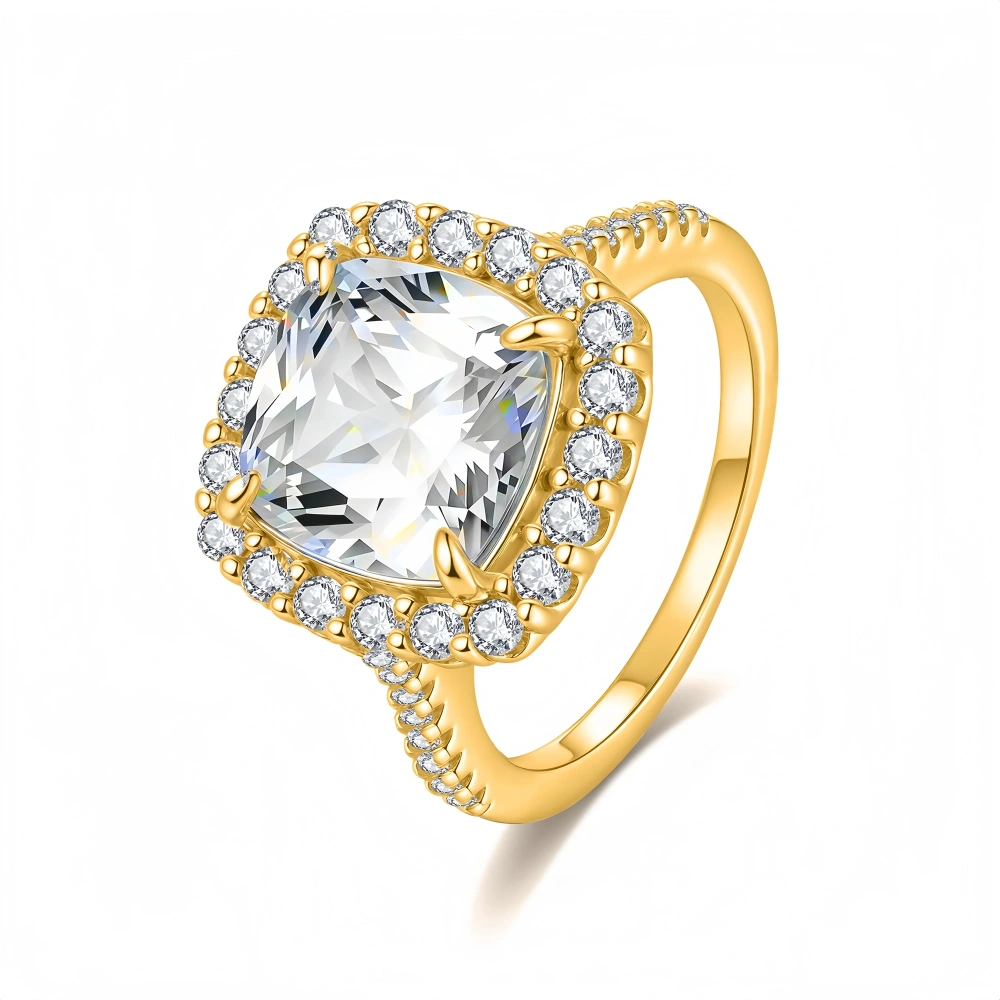 Veeie Veein Luxury Brand S925 Sterling Silver Inlaid Moissanite Ring Female Four Claw 5 Grams GRA Certificate Ring Jewelry