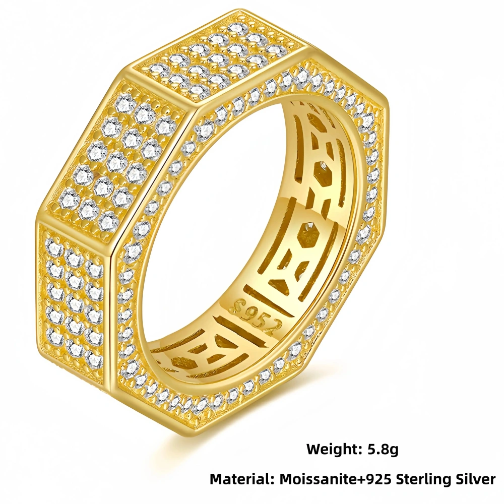 Veeie Veein Brand Luxury Brand Designer Moissanite Octagonal S925 Sterling Silver Rings GRA Certificate Jewelry