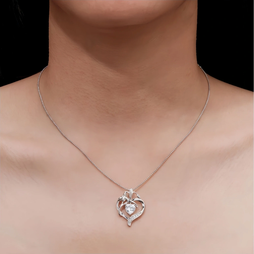 Veeie Veein Luxury Brand High Quality GRA Certificate Necklace Inset Love S925 Sterling Silver Women Necklace Jewelry