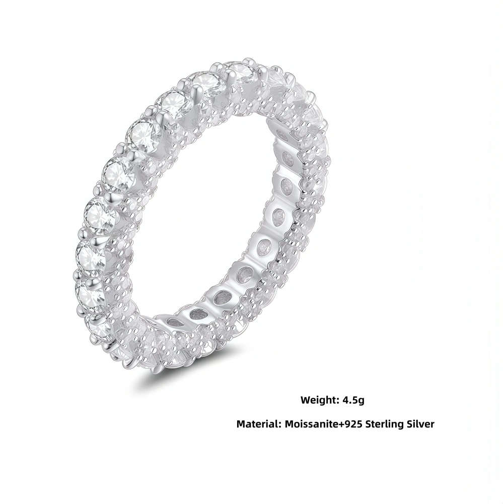 Veeie Veein Luxury Brand High Quality S925 Sterling Silver Set  Carat Moissanite Ring 3.0mm Women'S Accessor Jewelry
