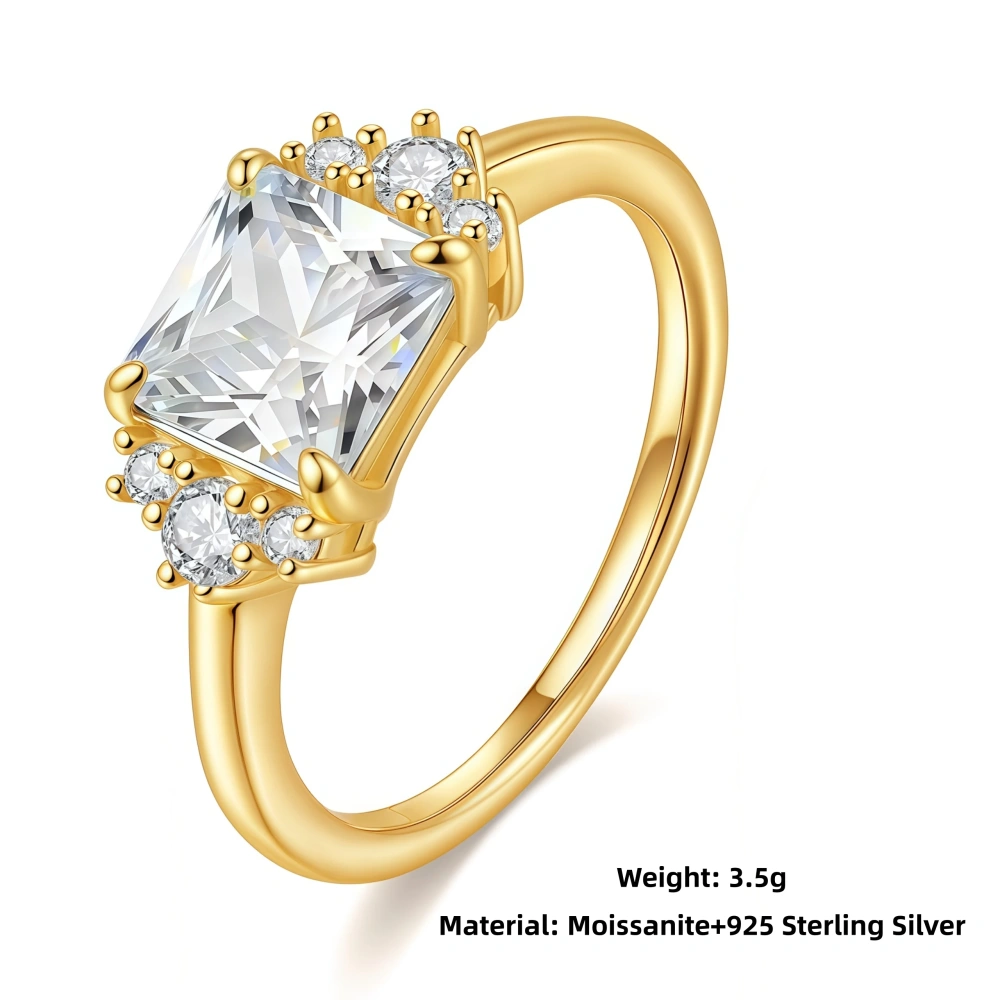 Veeie Veein Luxury Brand S925 Sterling Silver Main Stone MoissaniteGRA Certificate Ring For  Woman'S Engagement Banquet