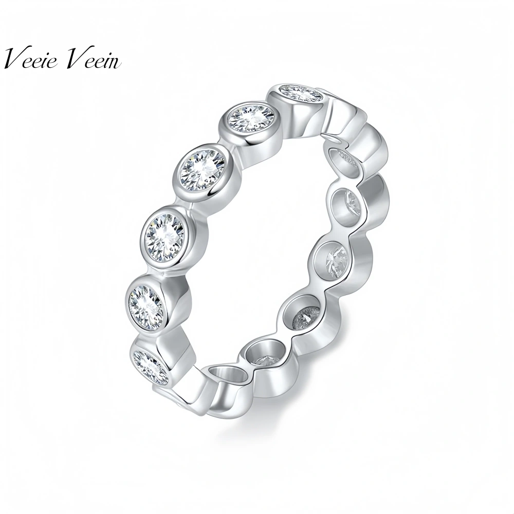 Veeie Veein Brand GRA Certificate S925 Sterling Silver Inlay Moissanite Ring Luxury Brand Designer Women Fashion Ring Jewelry
