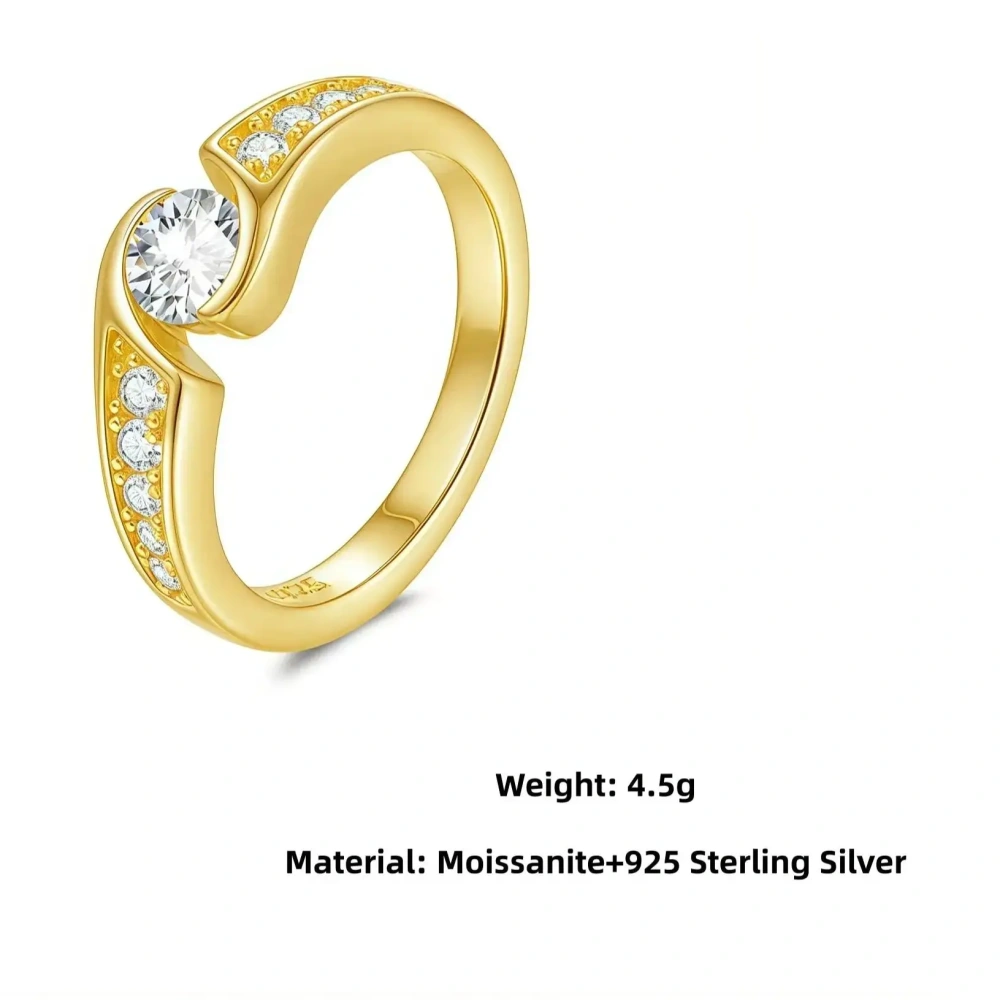 Veeie Veein Luxury Brand Products GRA Certificate S 925 Sterling Silver Inlaid Irregular-Shaped Oval Moissanite Ring Jewelry