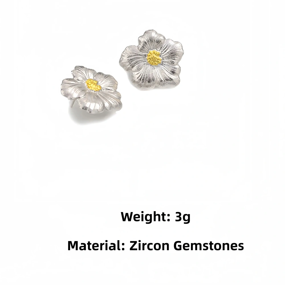 Mushan Luxury Brand New 925 Sterling Silver Gold-Plated Earrings From Bujia Cross-Border Gardenia Flower Earrings Jewelry