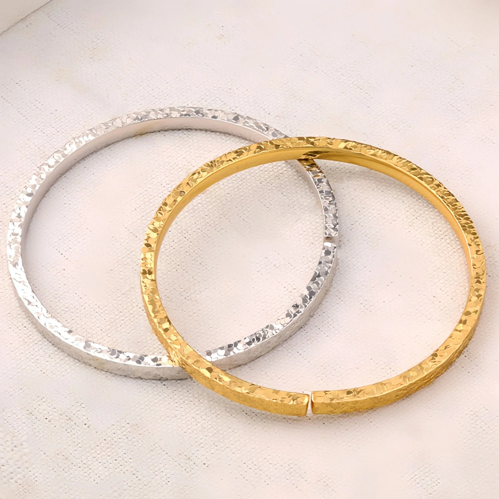 Mushan Luxury Brand Pure Silver Crushed Ice Bracelet For Women New S990 Plain Ring Bracelet Gold Glitter Ring Jewelry