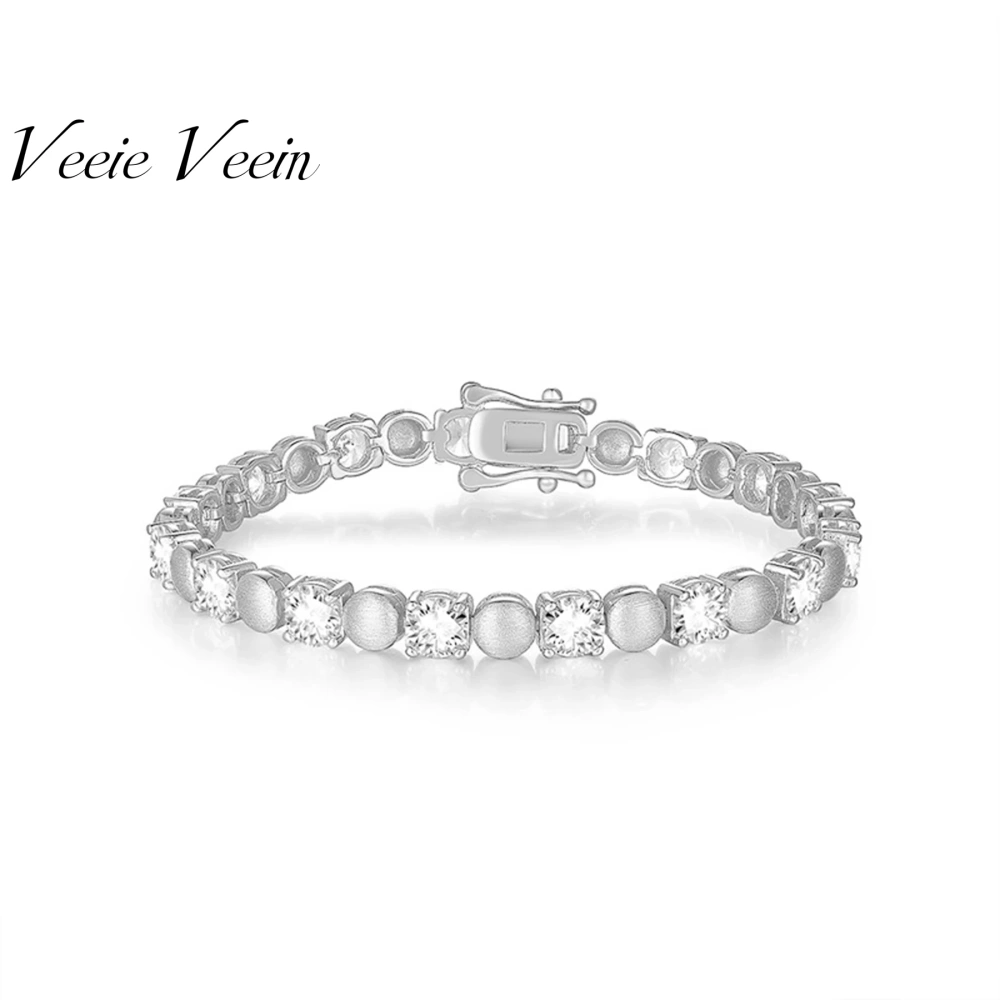 Veeie Veein Luxury Brand New Products Cross Crown Bracelet S925 Sterling Silver Inlaid Moissanite Bracelet Jewelry