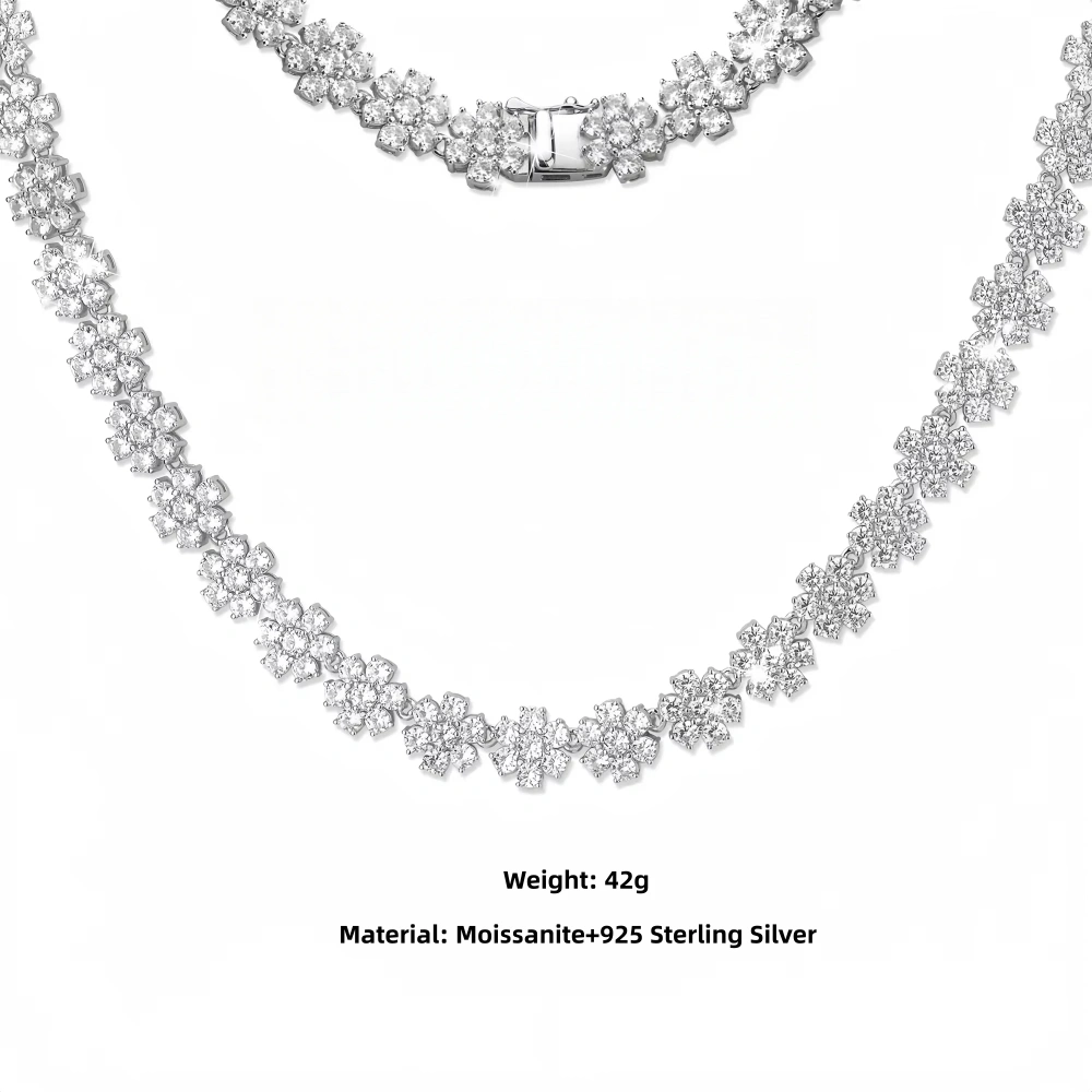 Veeie Veein Luxury Brand S925 Sterling Silver Moissanite Necklace Sunflower Accessory Is Fashionable Versatile Fashion Jewelry
