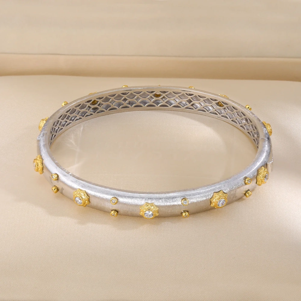 Mushan Luxury Brand Live-Streaming Bestseller: Italian Pure Silver Brushed Bracelet For Women, Diamond-Encrusted Clasp Bracelet