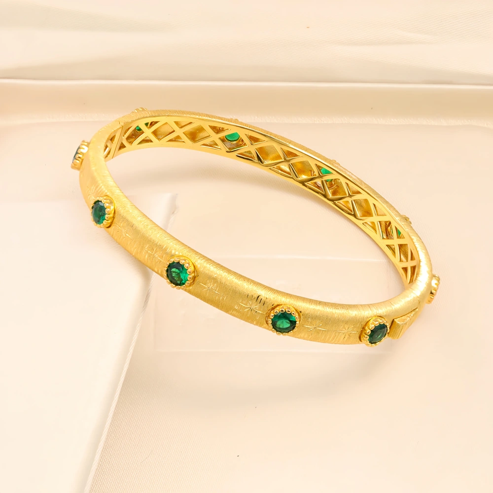 Mushan Luxury Brand 18K Gold Plated Starry Brushed Gemstones Zircon Bracelet 925 Sterling Silver Bracelets Fine Jewelry
