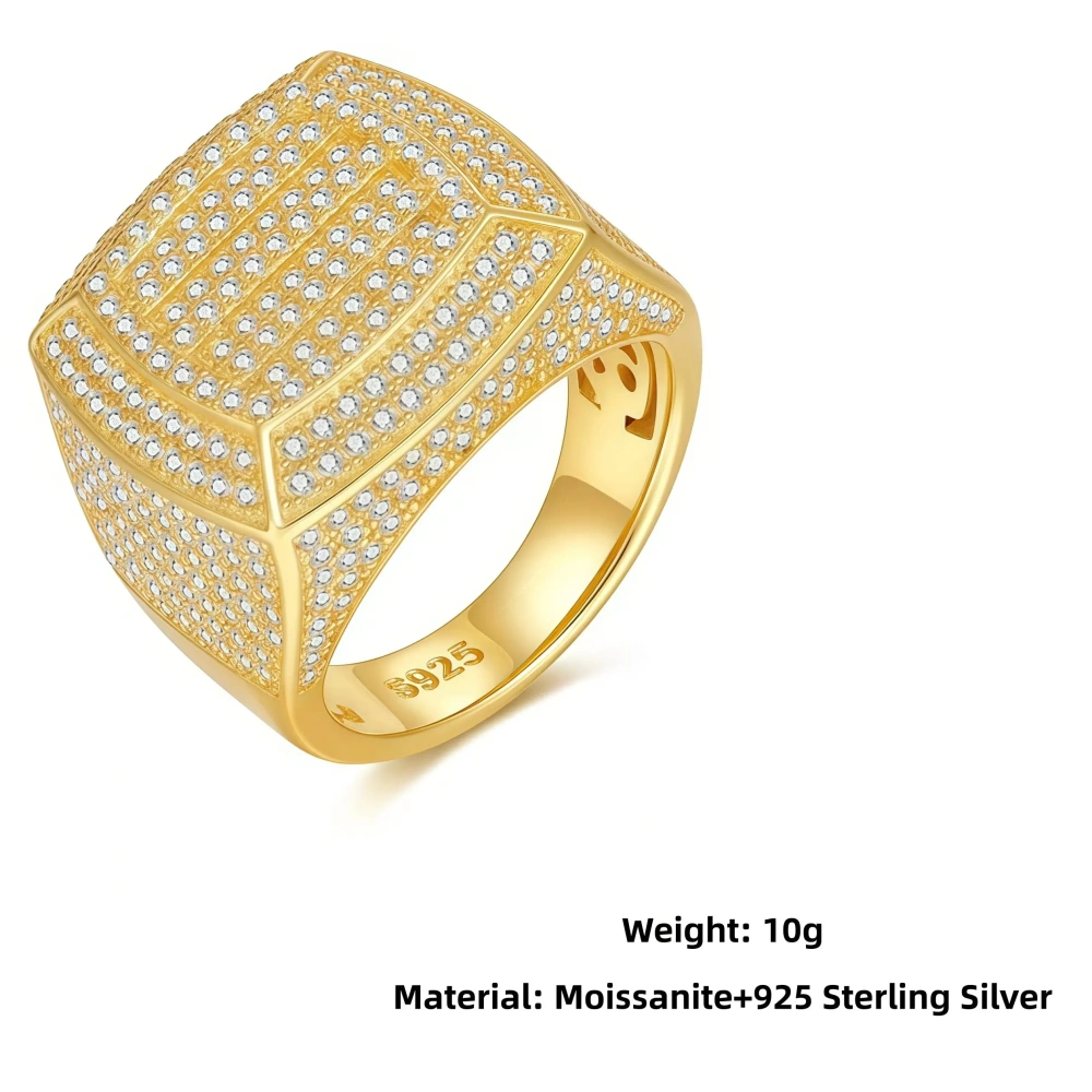 Veeie Veein Luxury Brand New S925 Sterling Silver Moissanite Ring GRA Certificate Light Luxury Hip-Hop Ring Men Jewelry