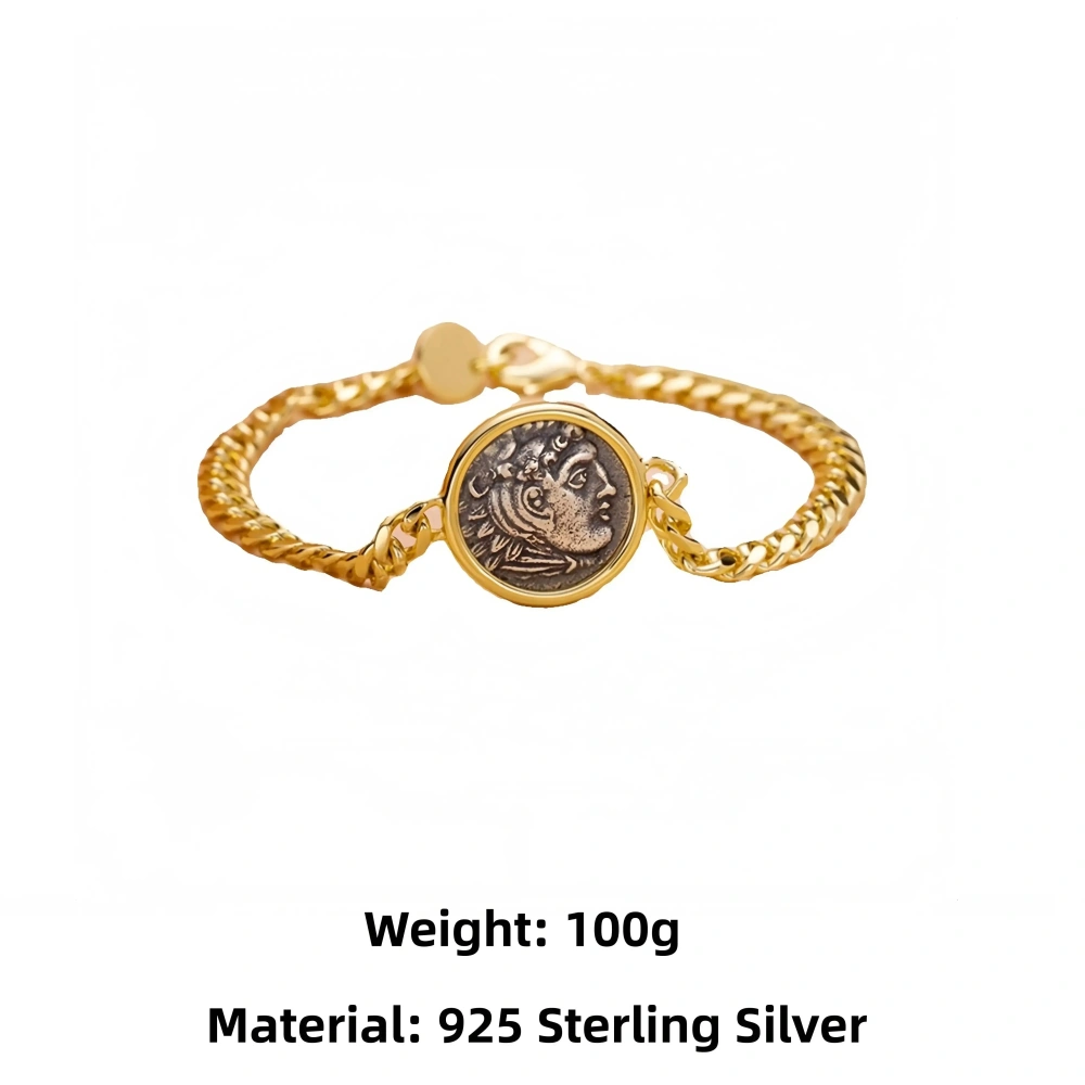 Mushan Luxury Brand High Quality Custom Made Roseone Ancient Greek Bracelet 925 Sterling Silver Women Style Jewelry