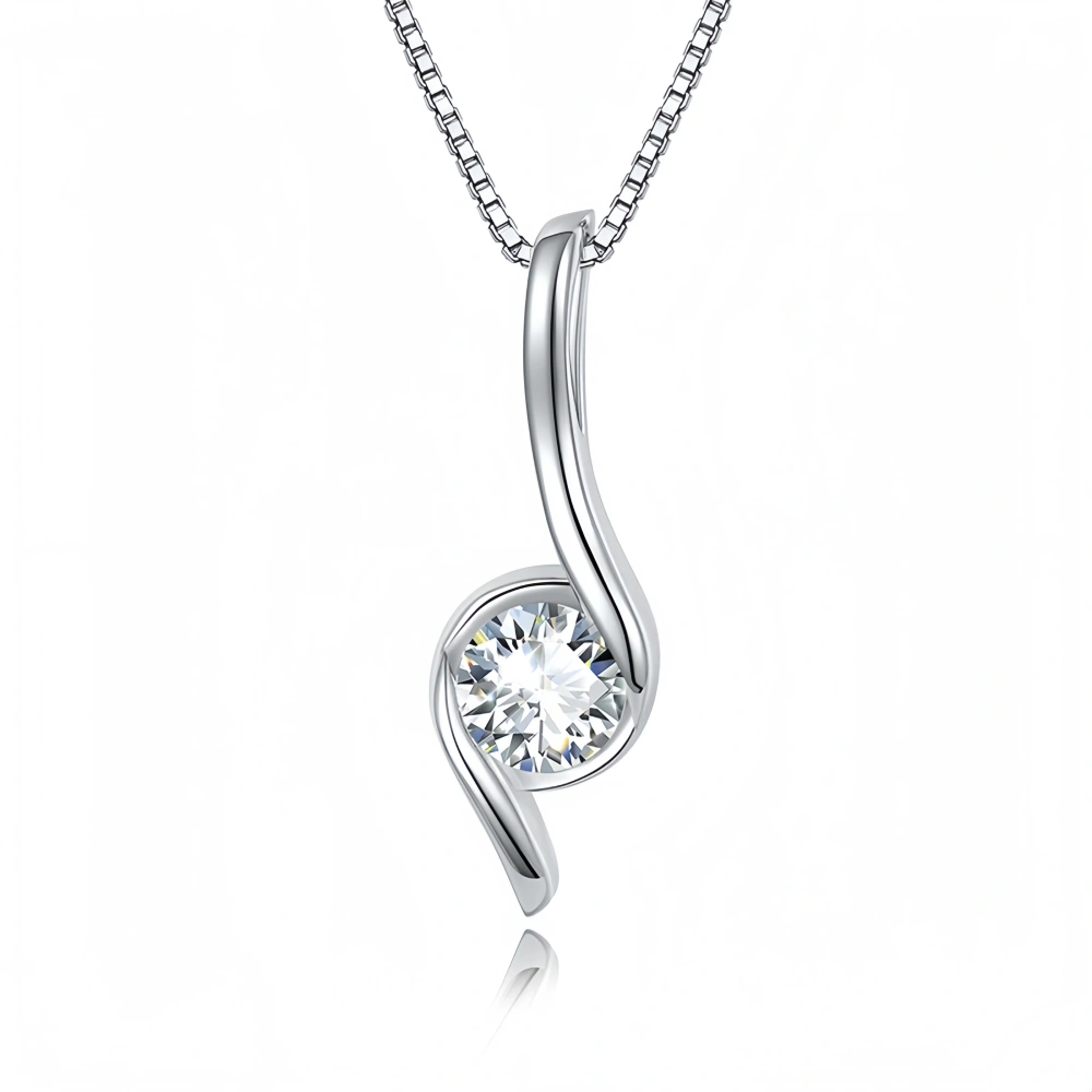 Veeie Veein Luxury Brand Real 925 Sterling Silver Necklace Pendant Moissanite Diamond Collar Necklace Pendants For Women Jewelry