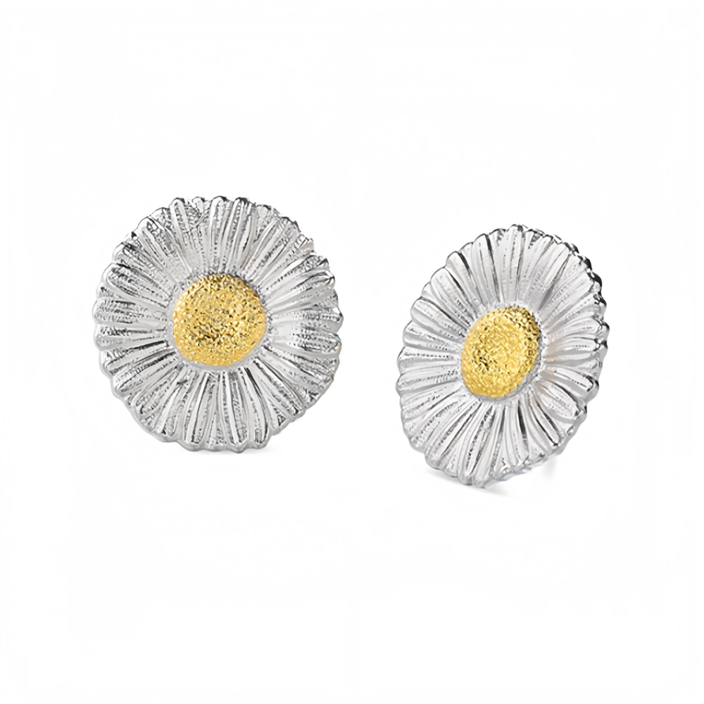 Mushan Luxury Brand Luxury 925 Sterling Silver Earrings Flower Daisy Stud Earrings For Women Fine Jewelry