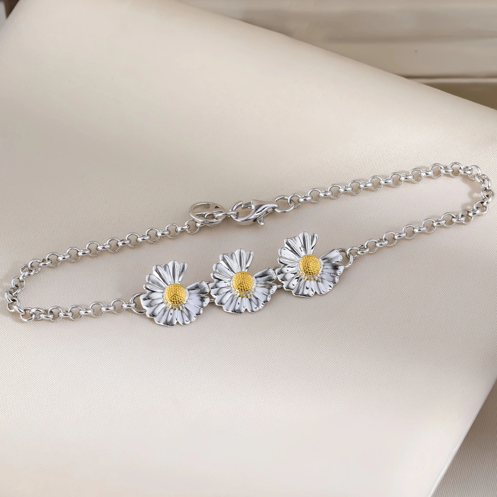 Mushan Luxury Luxury Brand Designer Three Flower Daisy Bracelet Fine Jewelry 925 Sterling Silver Bracelets