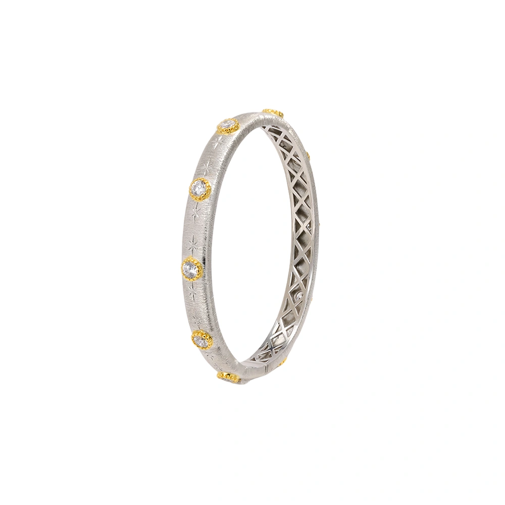 Mushan Luxury Brand 18K Gold Plated Starry Brushed Gemstones Zircon Bracelet 925 Sterling Silver Bracelets Fine Jewelry