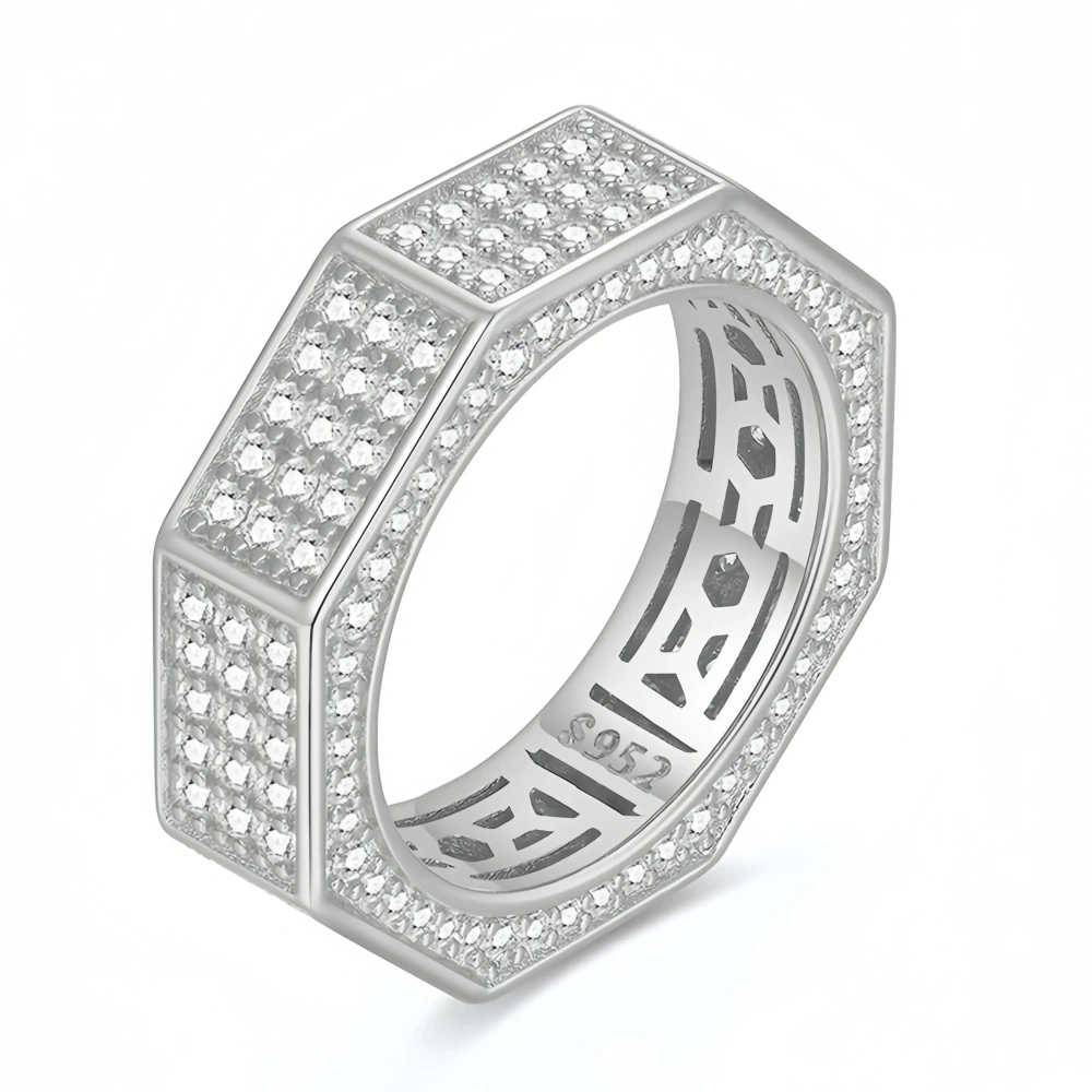Veeie Veein Brand Luxury Brand Designer Moissanite Octagonal S925 Sterling Silver Rings GRA Certificate Jewelry