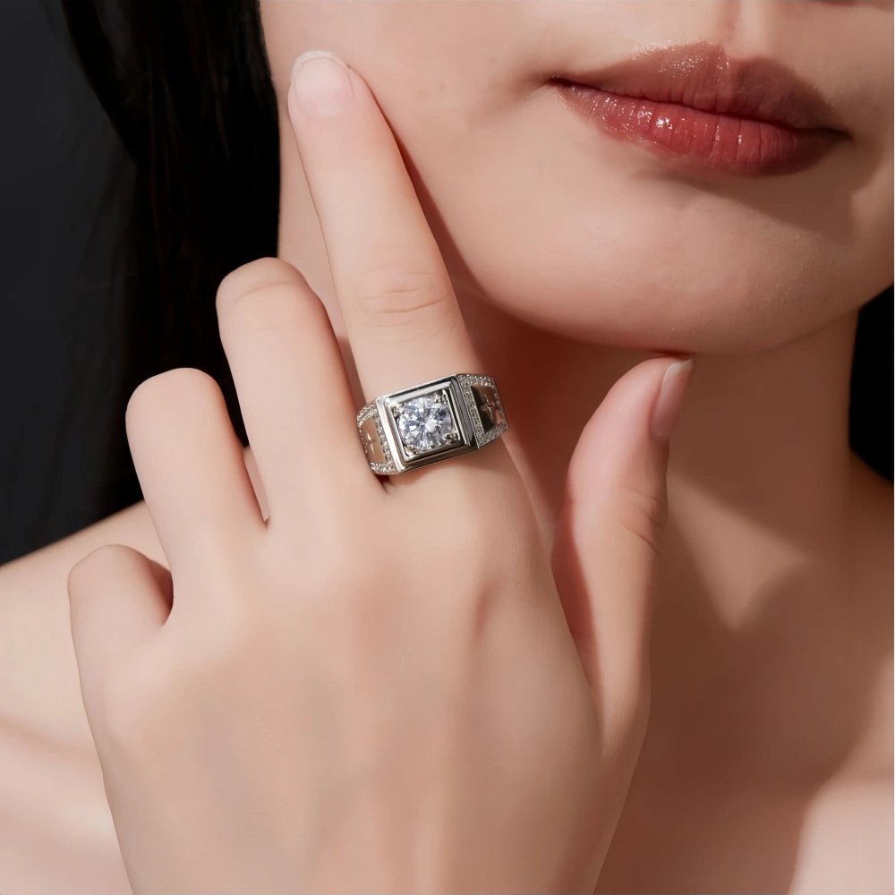 Veeie Veein Fashion Luxury Brand Designer S925 Sterling Silver Ring Moissanite GRA Certificate 2 carats Ring Trend Ring Jewelry