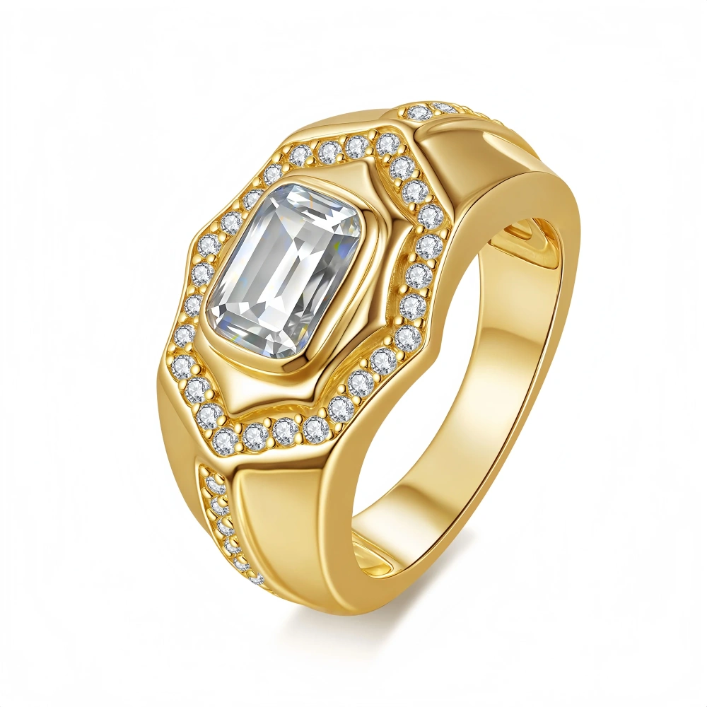 Veeie Veein Brand Products GRA Certificate S 925 Sterling Silver Inlaid Irregular-Shaped 2 Caramosan Stone Ring Sugar Jewelry