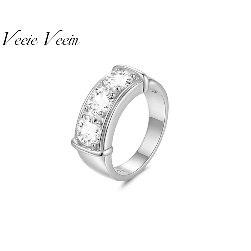 Veeie Veein Luxury Brand S925 Sterling Silver Ring Niche And High-End Ins Moissanite GRA Certificate Ring Accessory