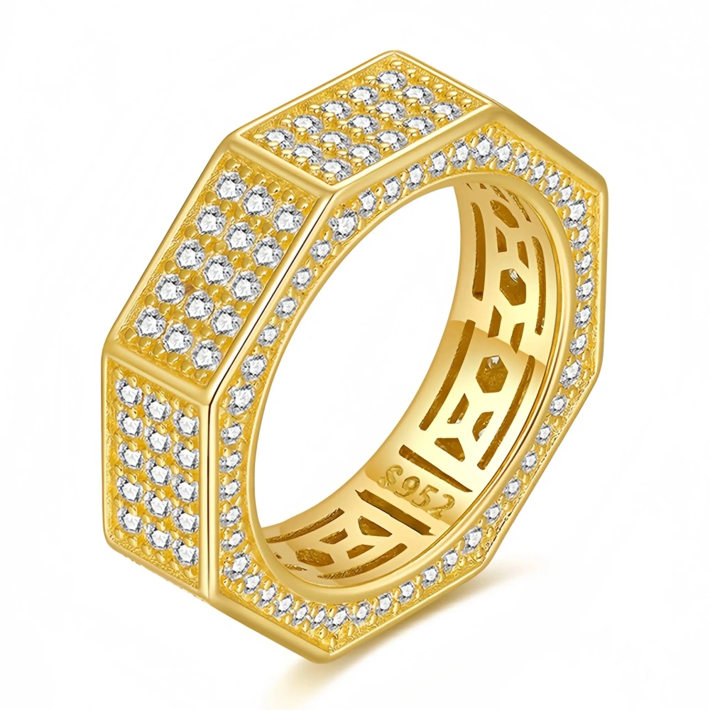 Veeie Veein Brand Luxury Brand Designer Moissanite Octagonal S925 Sterling Silver Rings GRA Certificate Jewelry