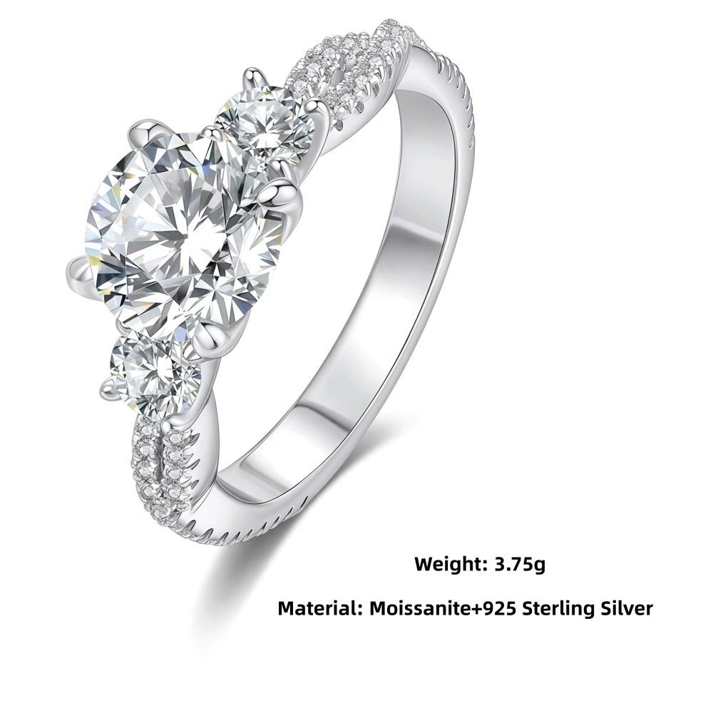 Veeie Veein Luxury Brand 0.5 Carats -1 Gram 2 Carats Wedding Moissanite GRA Certificate Ring S925 Sterling Silver Jewelry