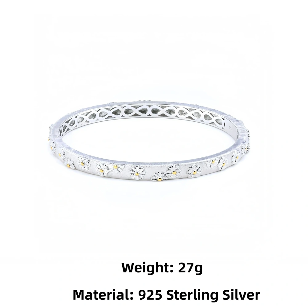 Mushan Luxury Brand The Silver S925 Pure Silver Daisy Pure Silver Bracelet  High Quality Hot Sale Women Jewelry