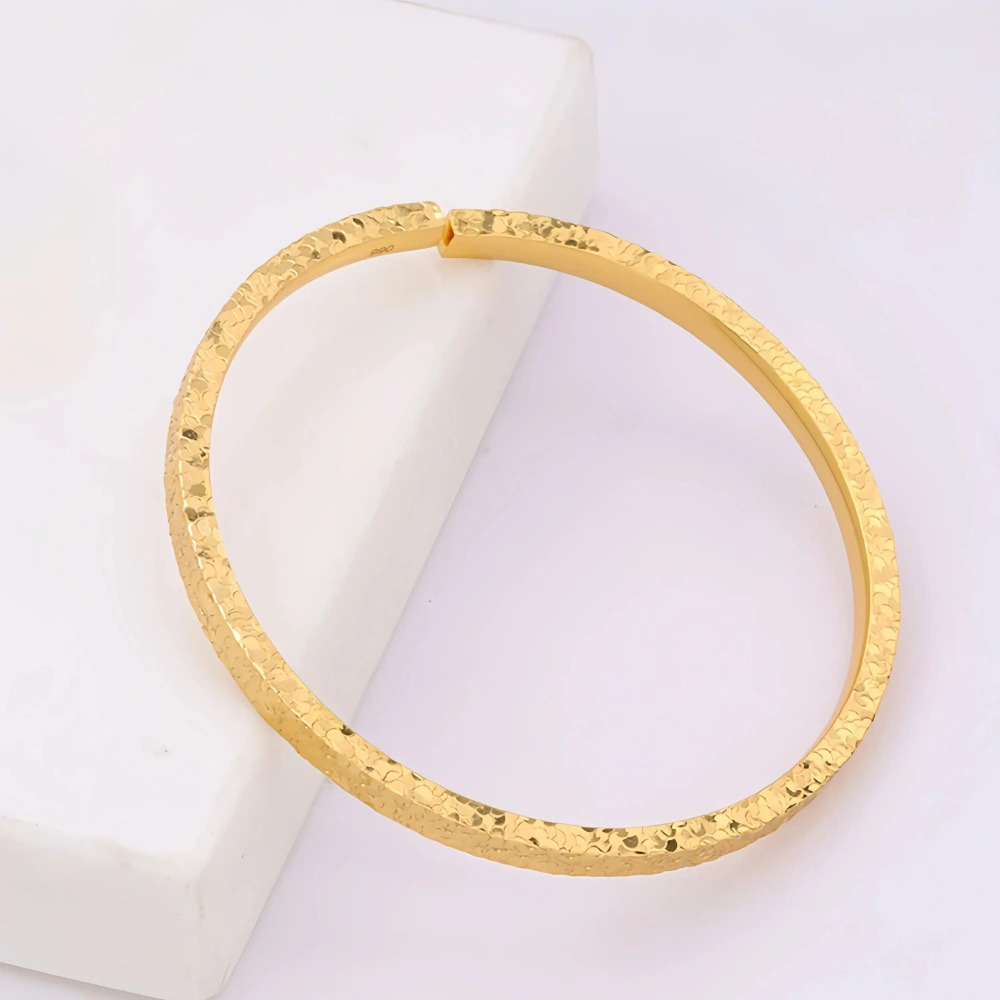 Mushan Luxury Brand Pure Silver Crushed Ice Bracelet For Women New S990 Plain Ring Bracelet Gold Glitter Ring Jewelry