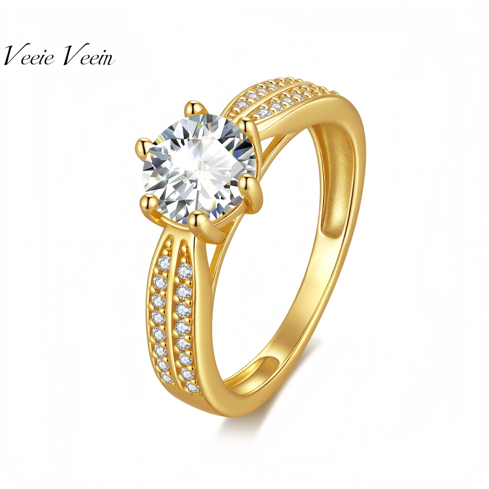 Veeie Veein Luxury Brand  Moissanite Ring GRA Certificate S925 Sterling Silver Light Luxury Women Luxury Bridal Ring Jewelry