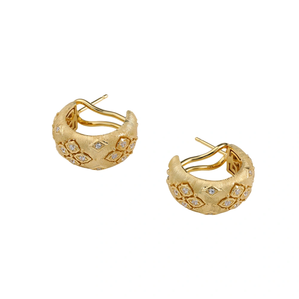 Mushan Luxury Brand High Quality Hot Sale WomenS 925 Sterling Silver Diamond-Encrusted Four Leaf Flower Brushed Stud Earrings