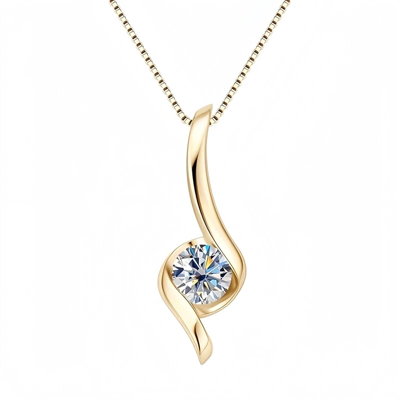 Veeie Veein Luxury Brand Real 925 Sterling Silver Necklace Pendant Moissanite Diamond Collar Necklace Pendants For Women Jewelry