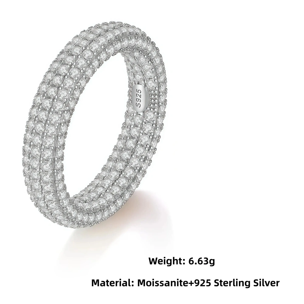 Veeie Veein Luxury Brand New S925 Sterling Silver Moissanite Ring GRA Certificate Light Luxury Hip-Hop Ring Women Jewelry