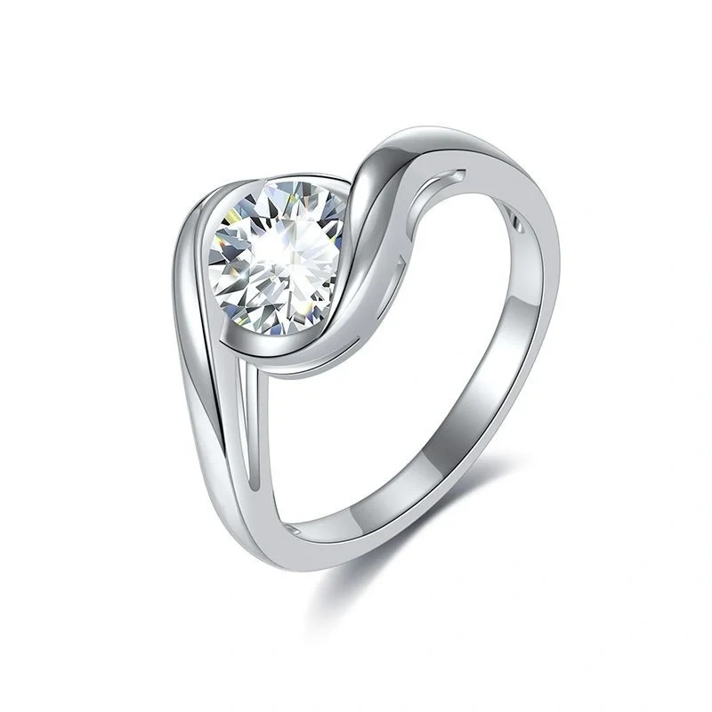 Veeie Veein Luxury Brand GRA Certificate Ring S925 Pure Silver 1 Clamosang Stone Ring Female Fashion Jewelry